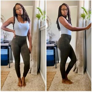 SPANX Green Black Geometric Seamless Body Shaping High Waist Leggings